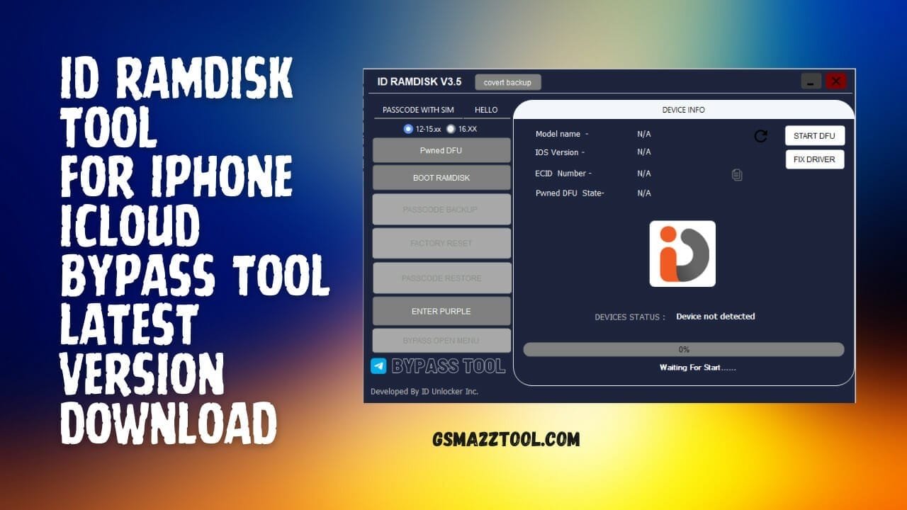 Id ramdisk tool v3. 5 iphone icloud bypass tool download