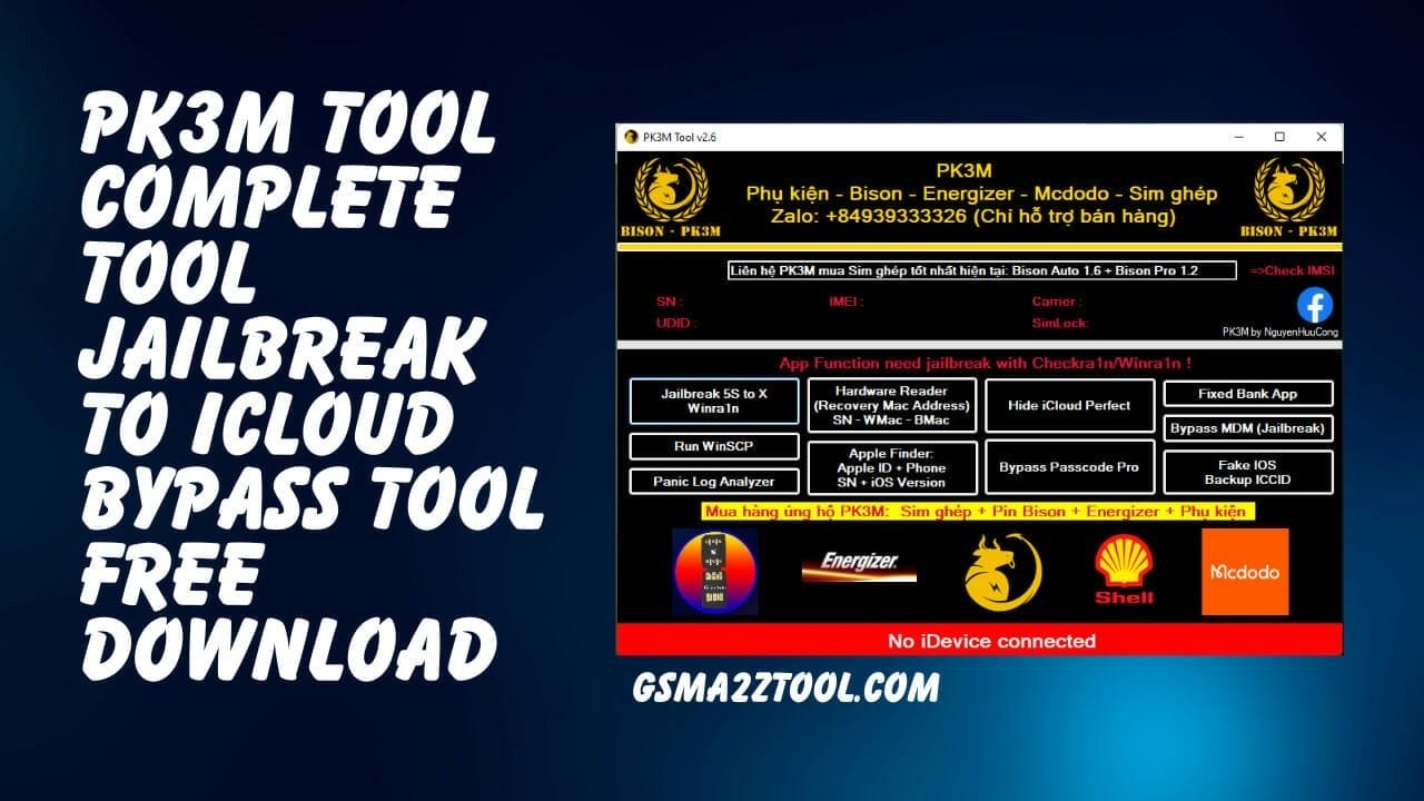 Pk3m tool v2. 6 | your ultimate solution to jailbreak and icloud bypass