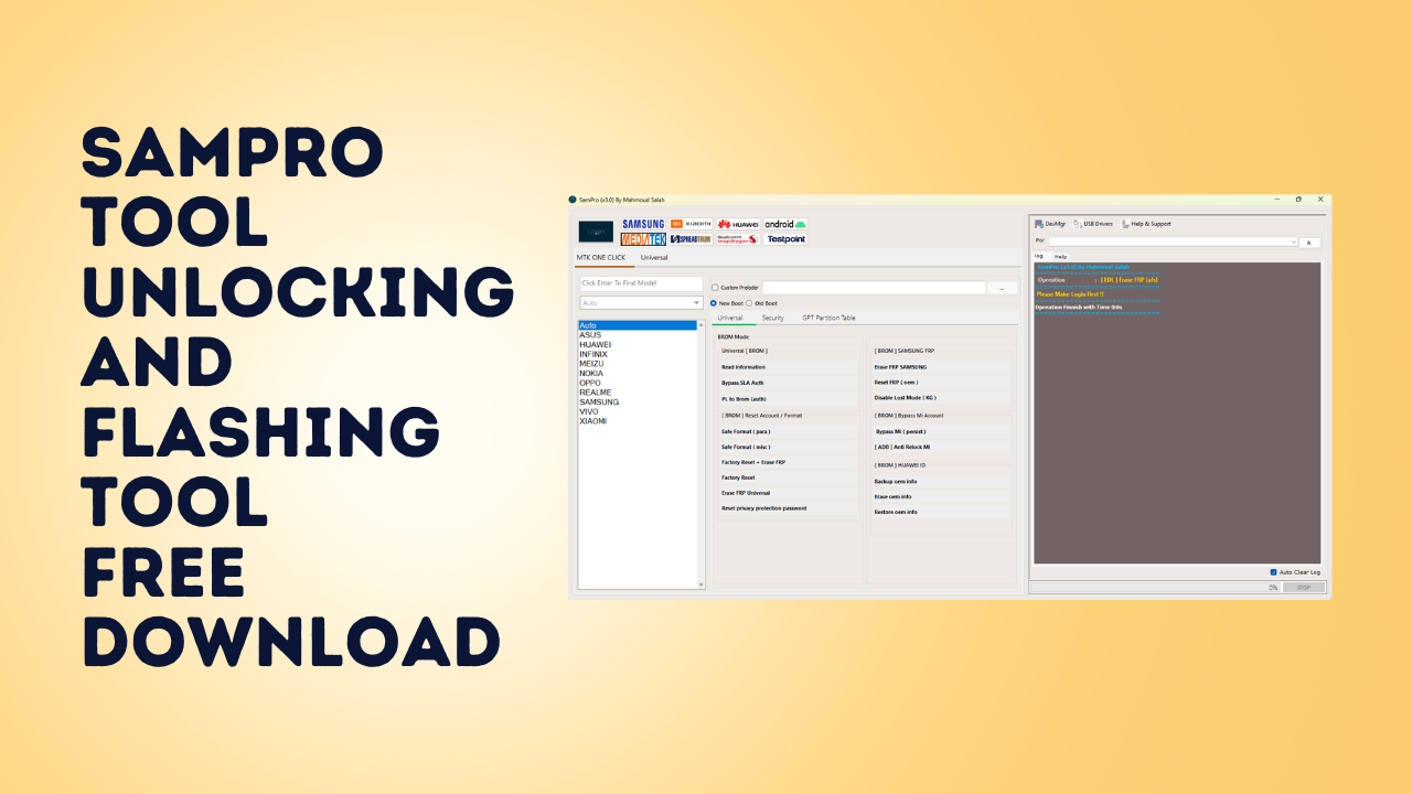 Sampro tool v3 unlocking and flashing tool free download
