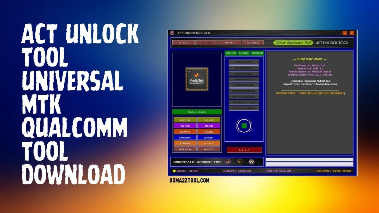 Act unlock tool free download for universal mtk and qualcomm devices