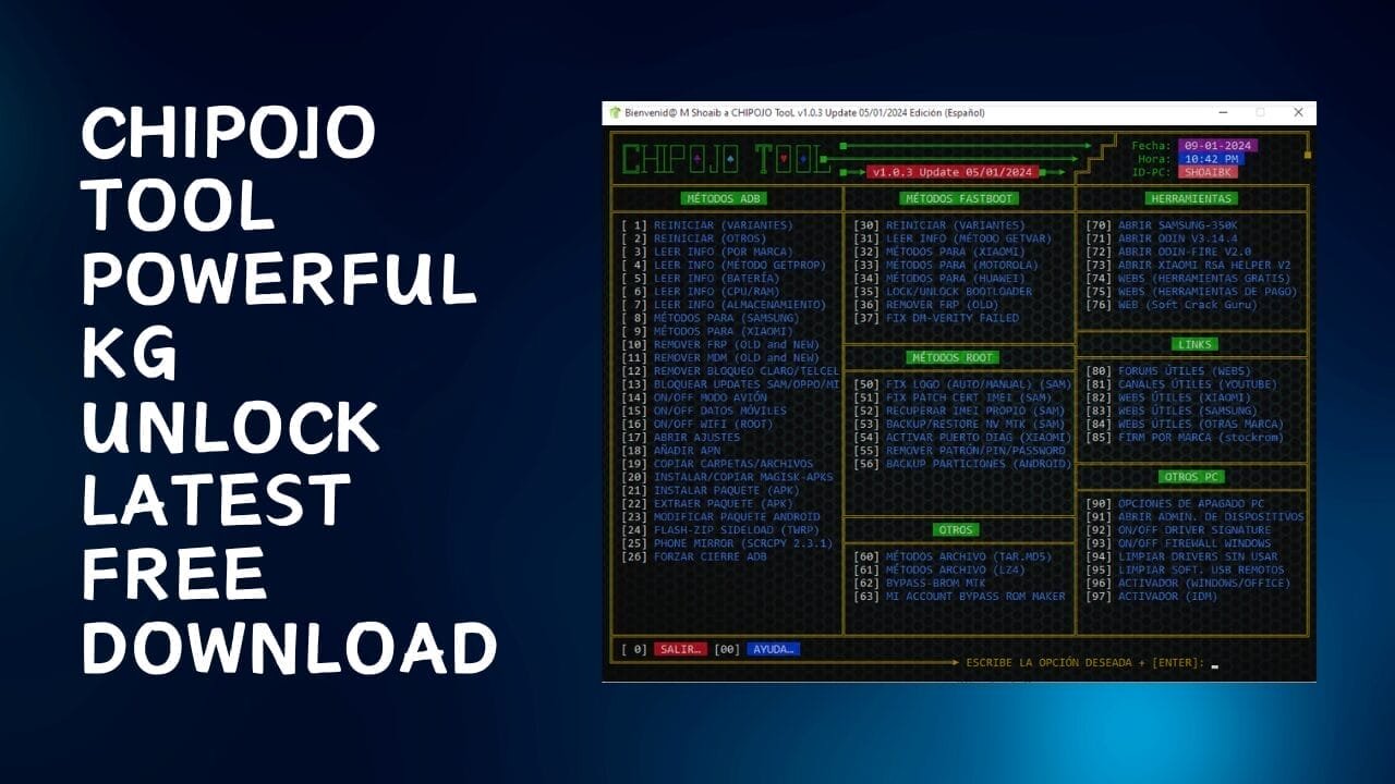 Chipojo tool powerful kg unlock latest free download