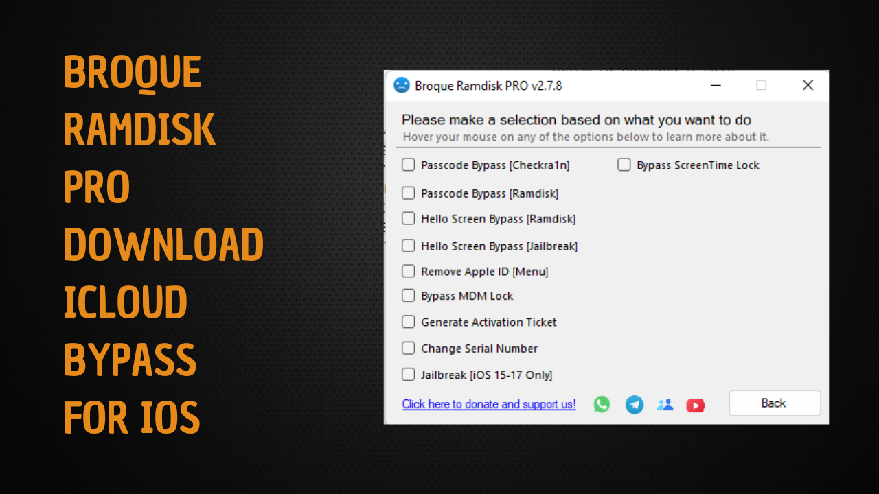 Broque ramdisk pro v2. 7. 8 download icloud bypass for ios