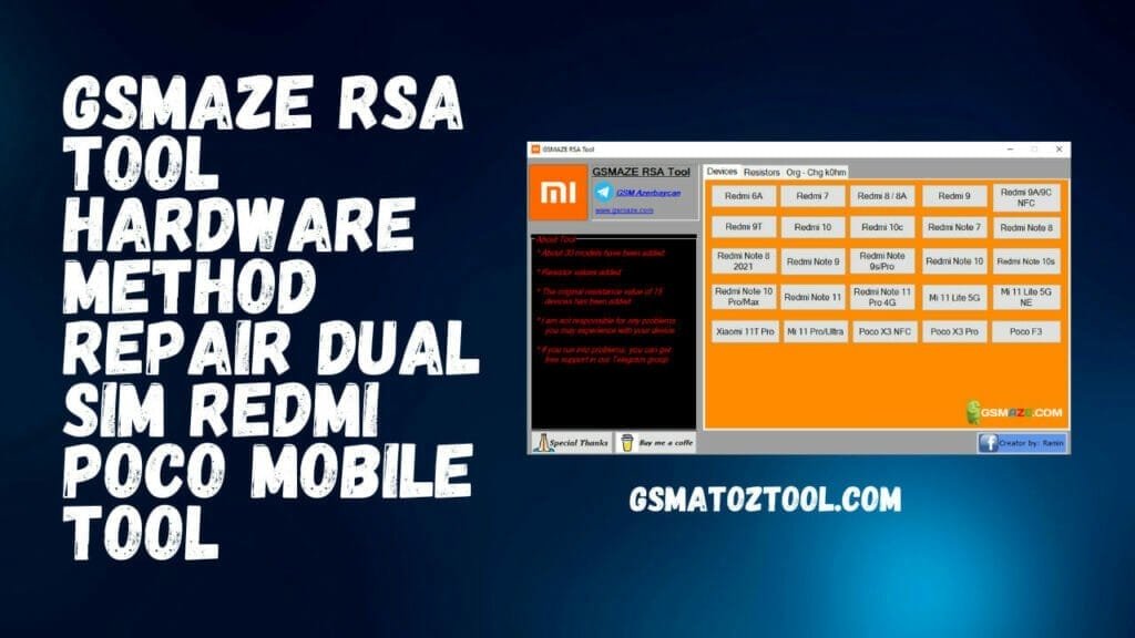 Download gsmaze rsa tool v1. 2 hardware method repair dual sim tool