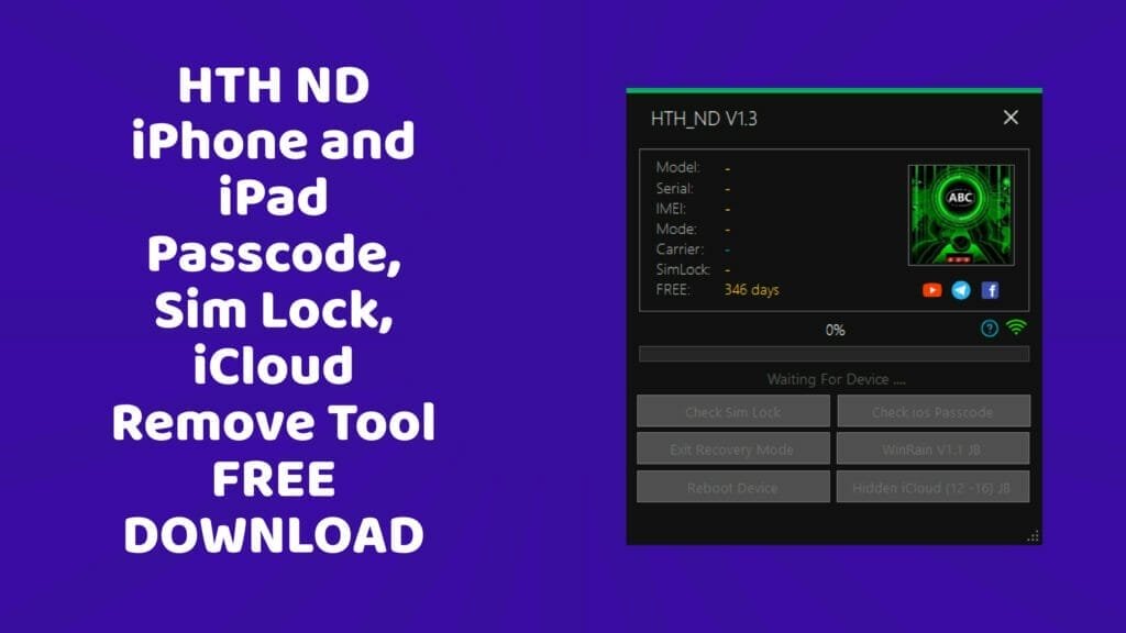 Hth nd v1. 4 iphone and ipad passcode, sim lock, icloud remove tool