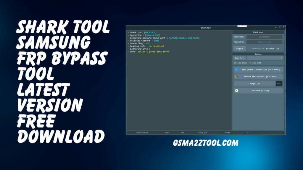 Shark tool v0. 5 samsung frp bypass tool latest version download