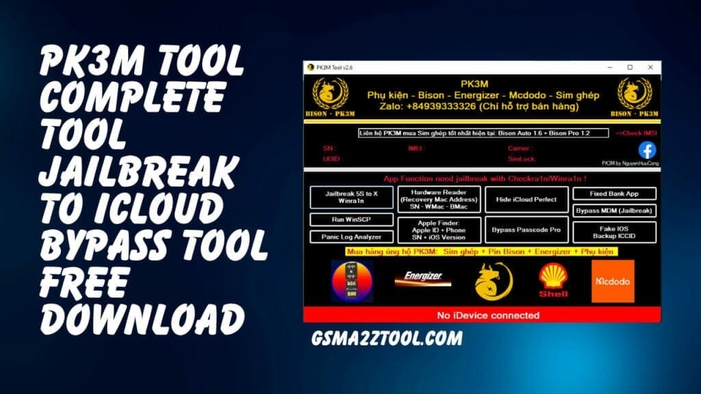 Pk3m tool v2. 6 jailbreak to icloud bypass tool free download