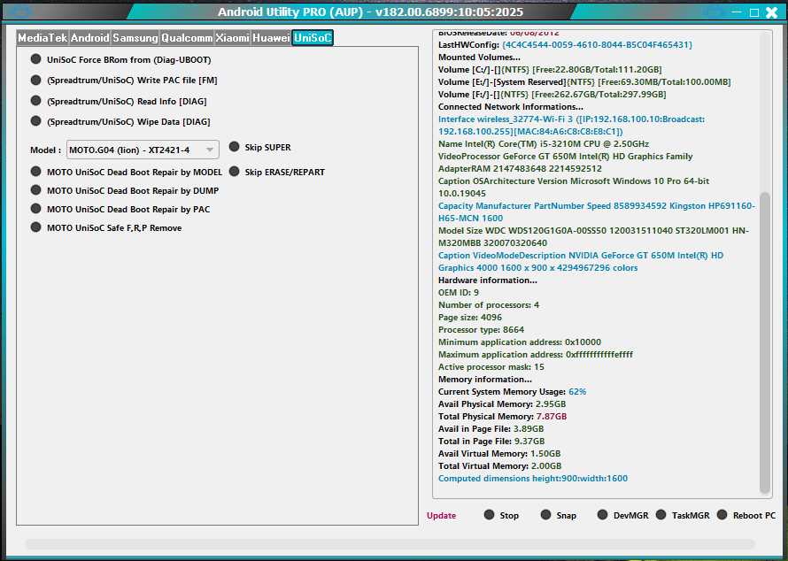 Android utility tool for mediatek bootrom and firmware management 8 Android utility tool