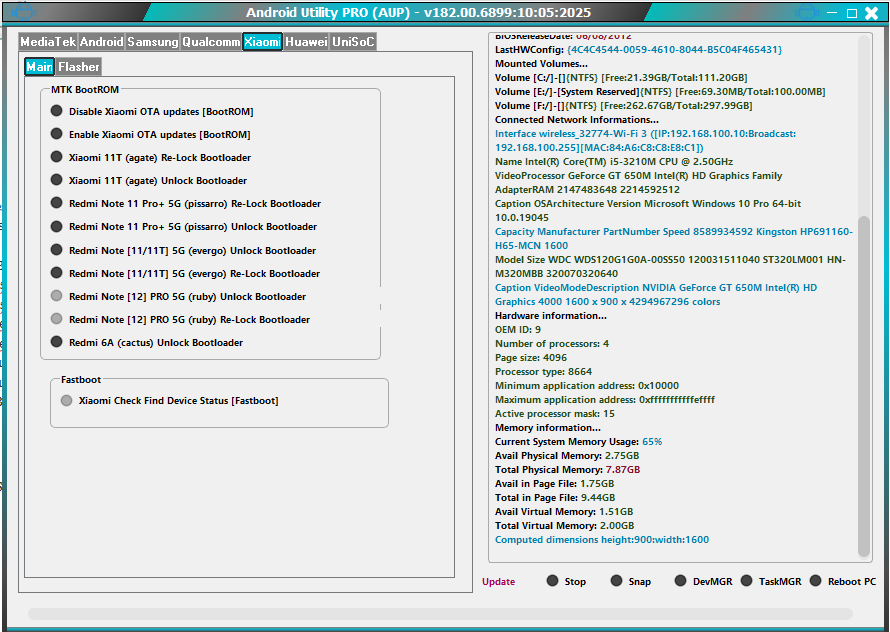 Android utility tool for mediatek bootrom and firmware management 6 Android utility tool