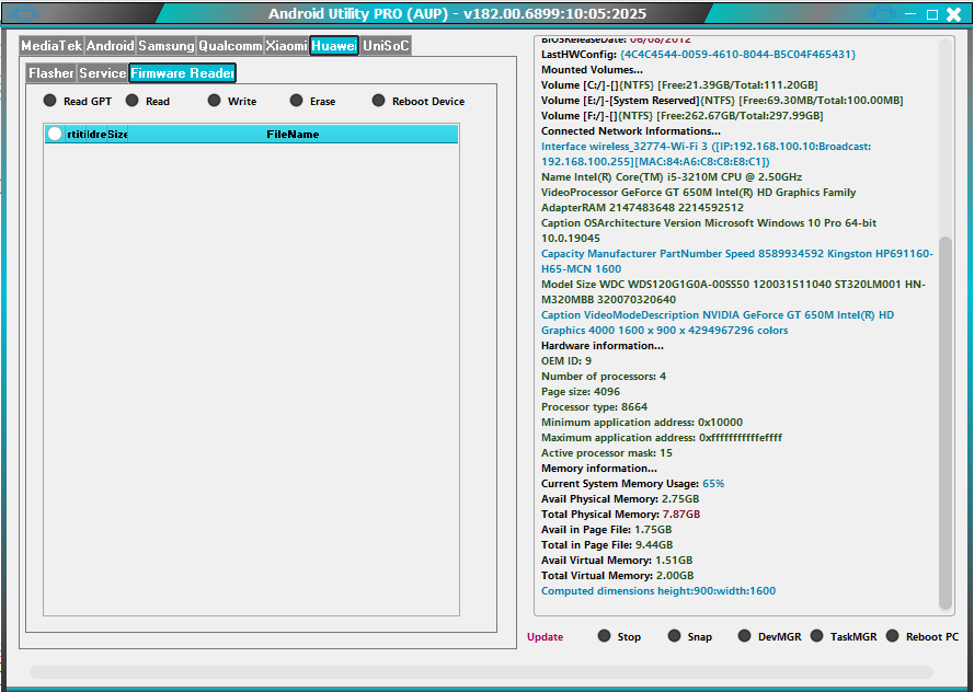 Android utility tool for mediatek bootrom and firmware management 7 Android utility tool